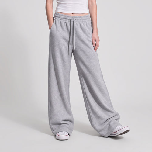 Baggy Unisex Wide Leg Summer Sweatpants - Heather Grey