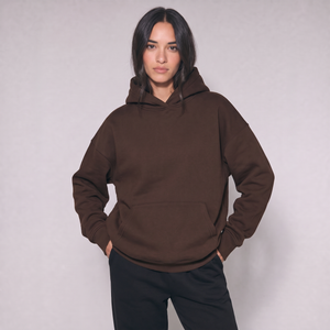 Boxy Unisex Hoodie - Brown