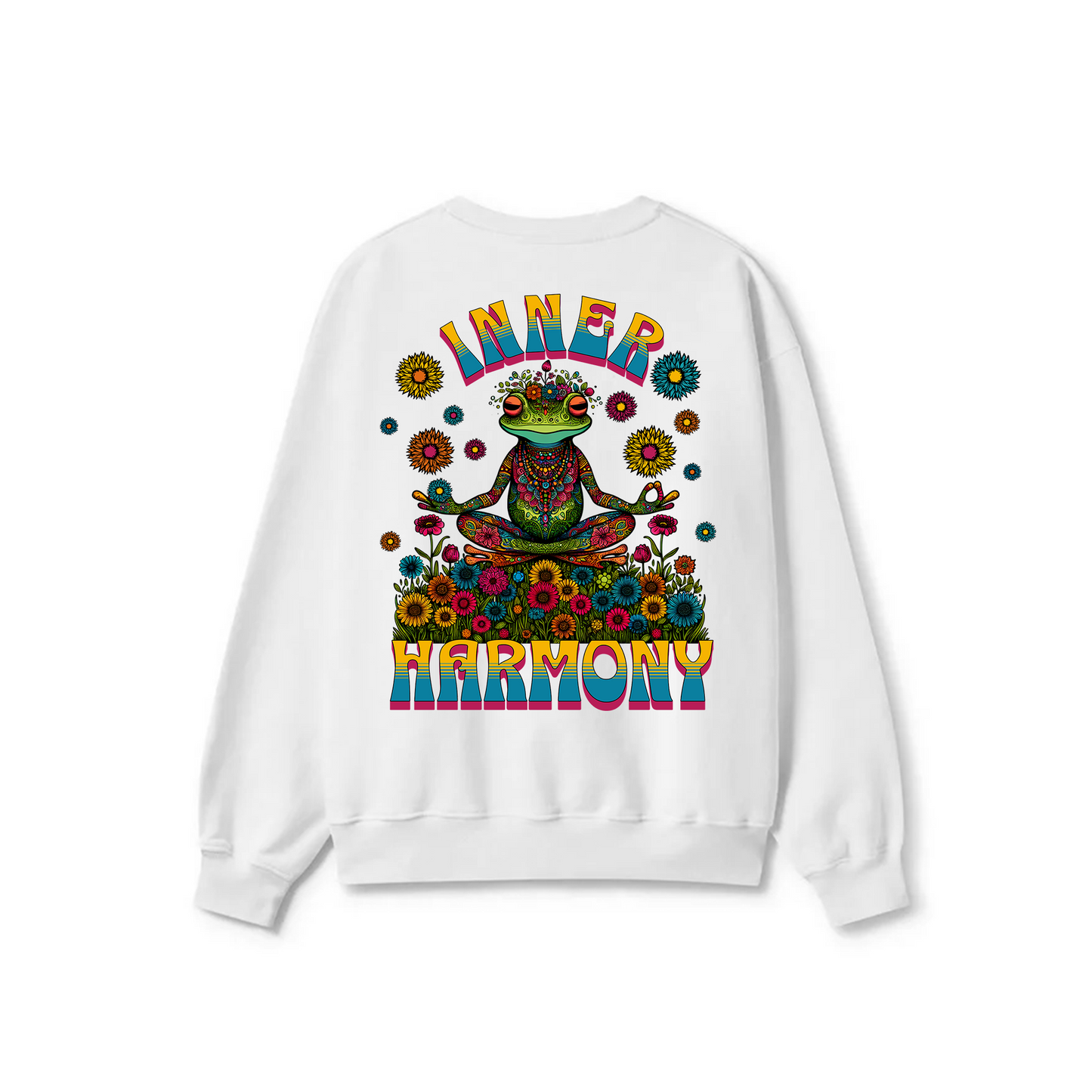 White Crewneck Unisex Sweatshirt - Inner harmony