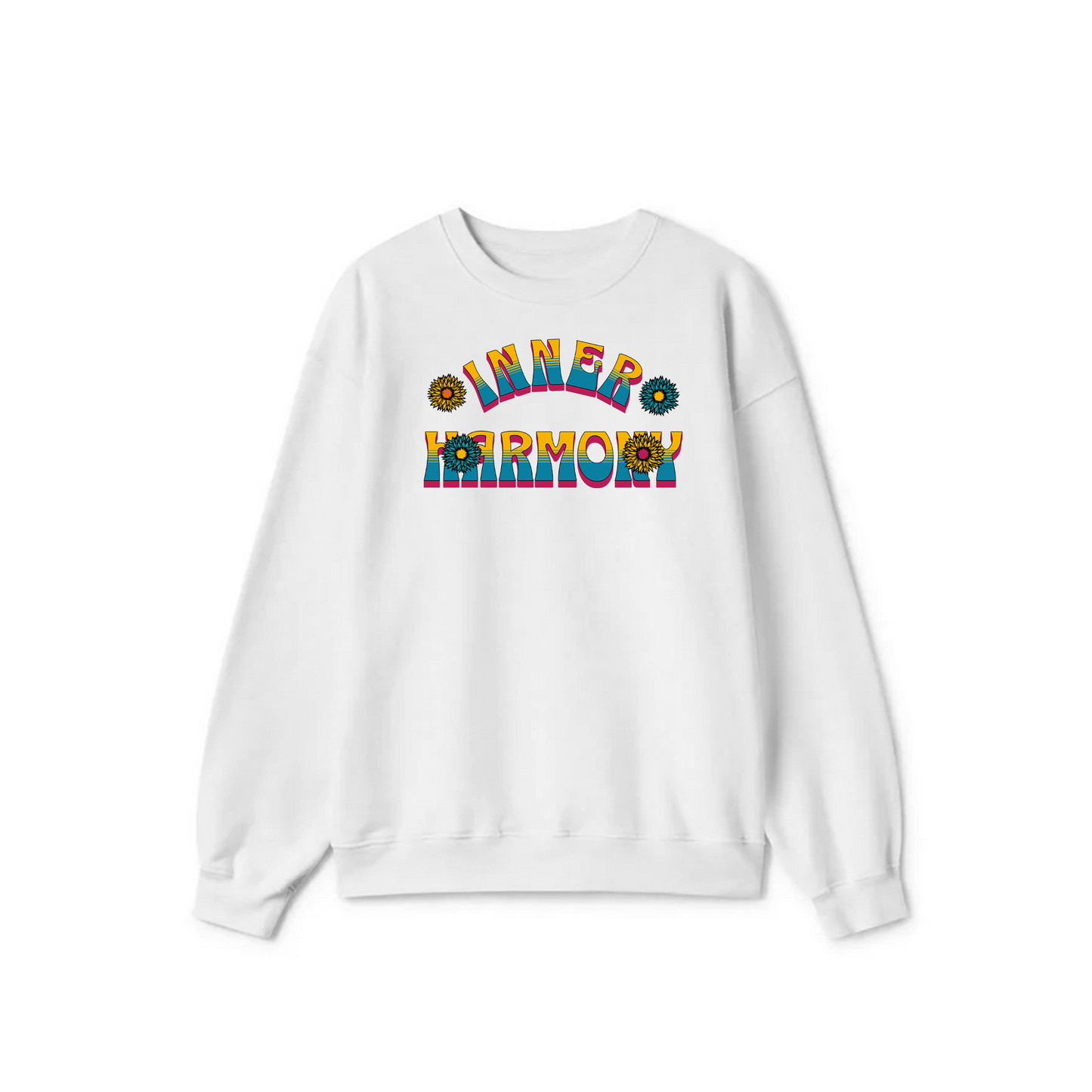 White Crewneck Unisex Sweatshirt - Inner harmony