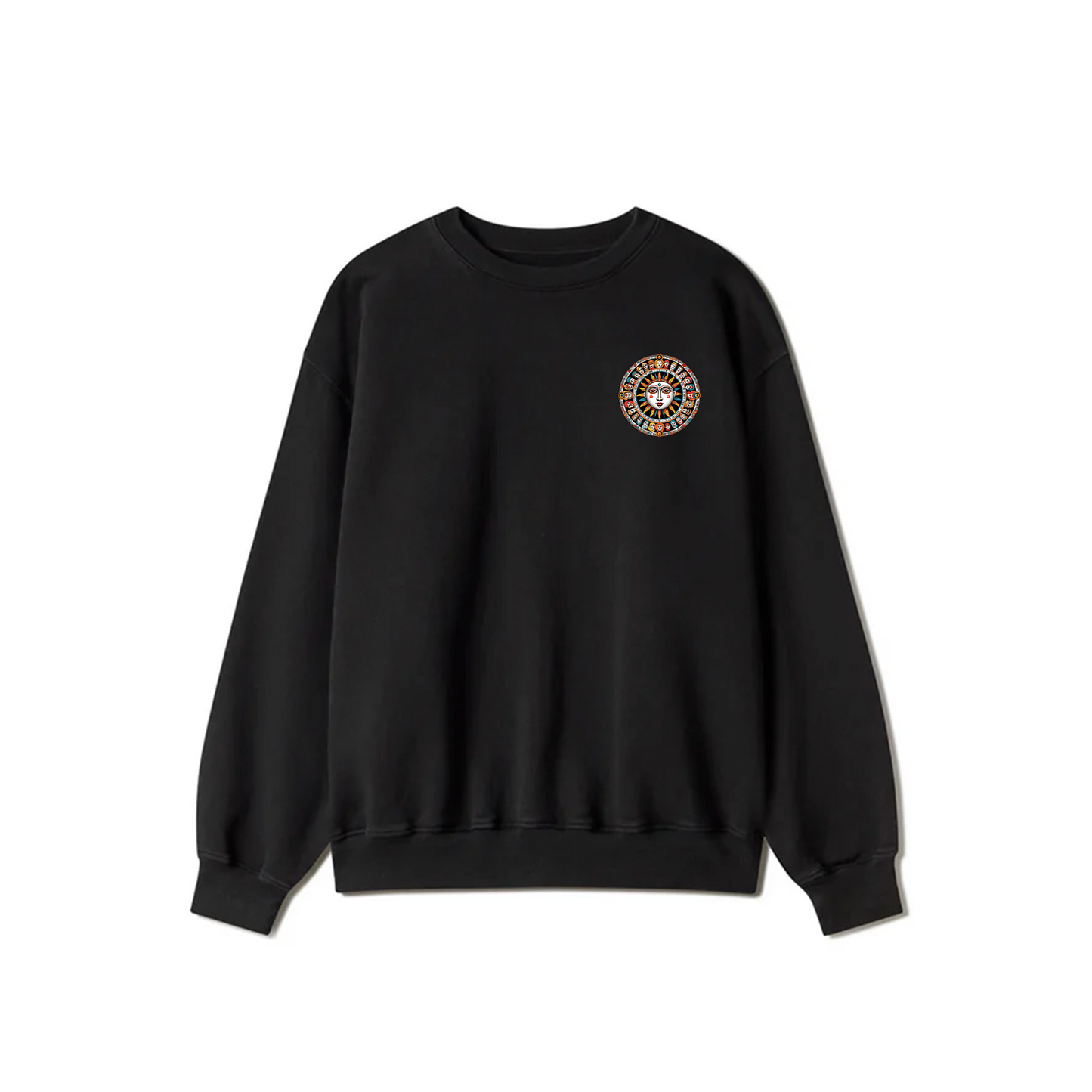 Black Crewneck Unisex Sweatshirt - Karma's wheel