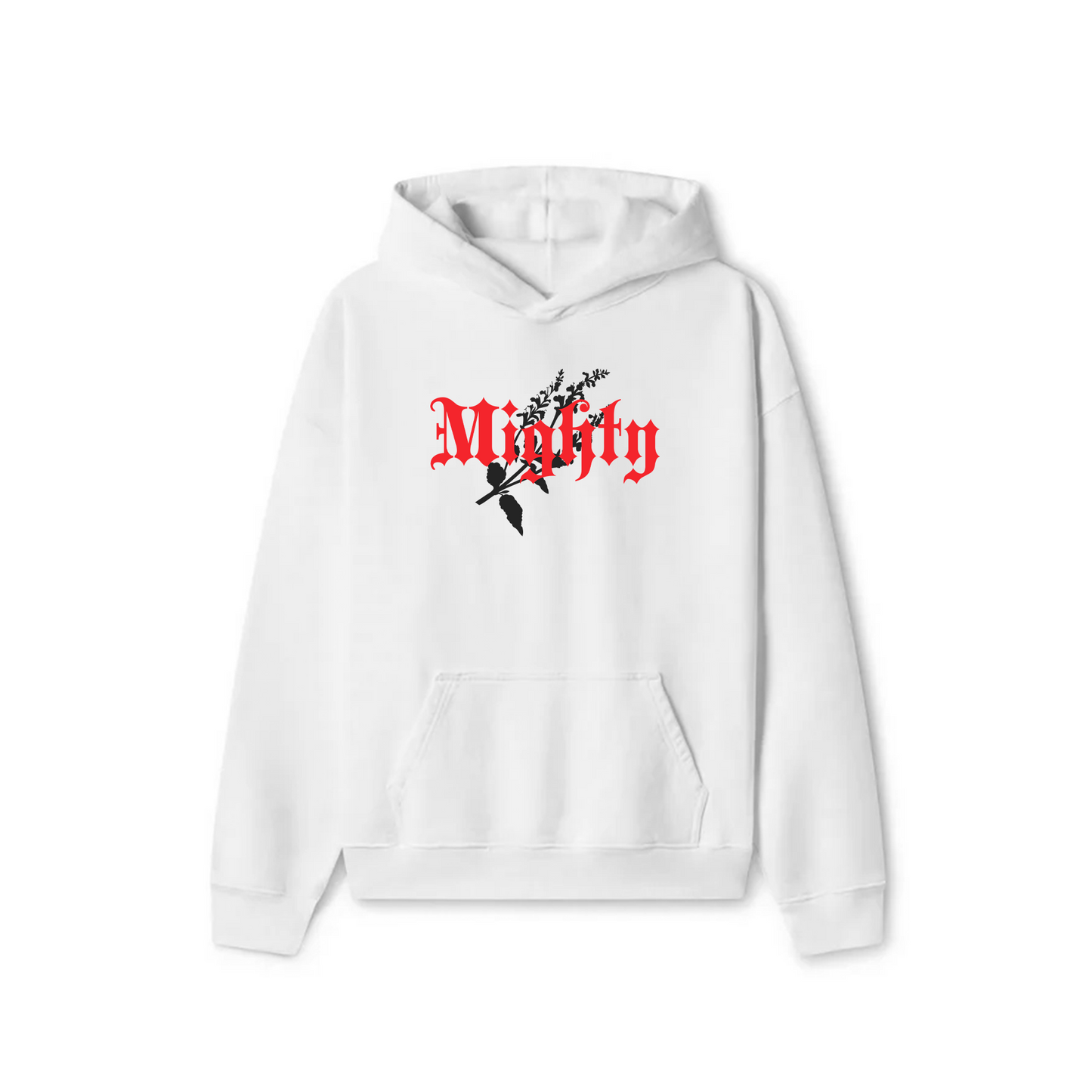 White Oversized Unisex Hoodie - Mighty dragon