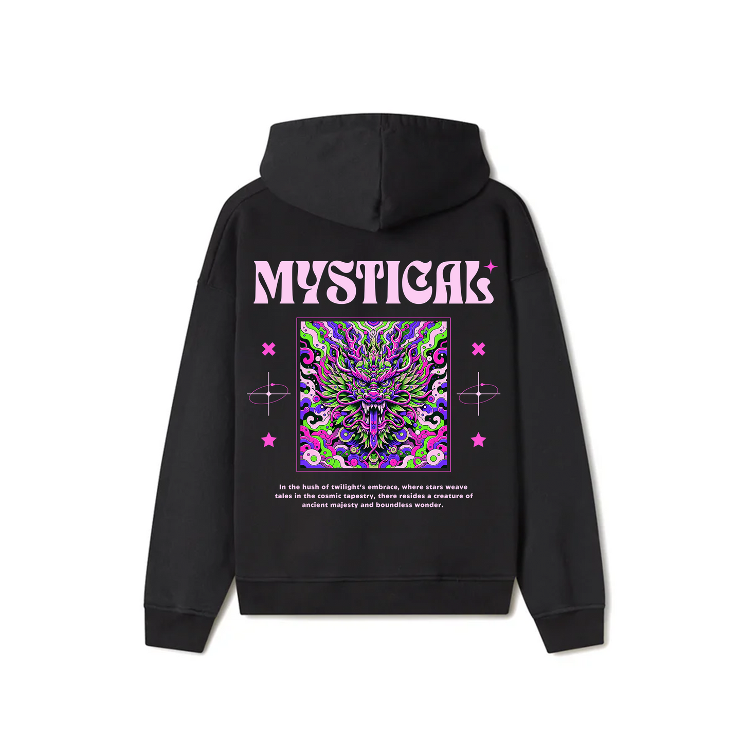 Black Oversized Unisex Hoodie - Mystical
