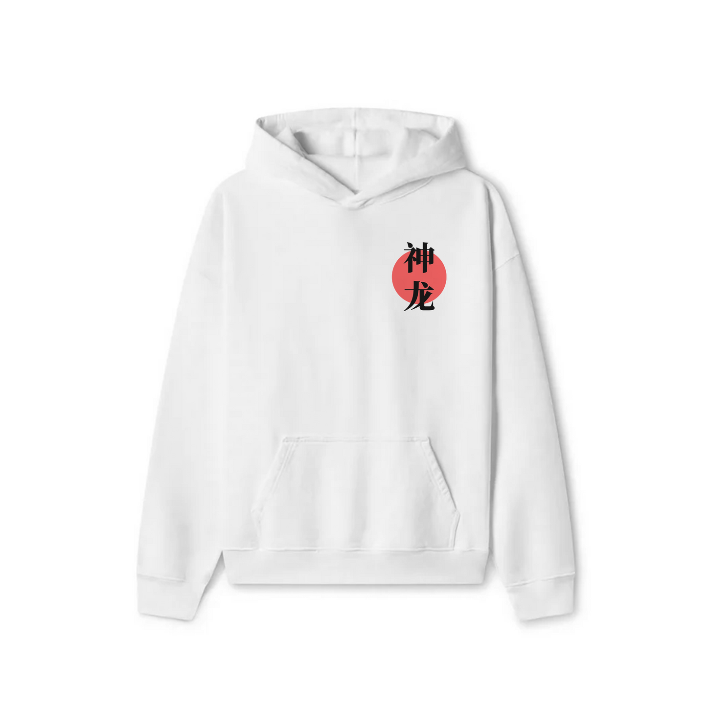 White Oversized Unisex Hoodie - Mythical Dragon