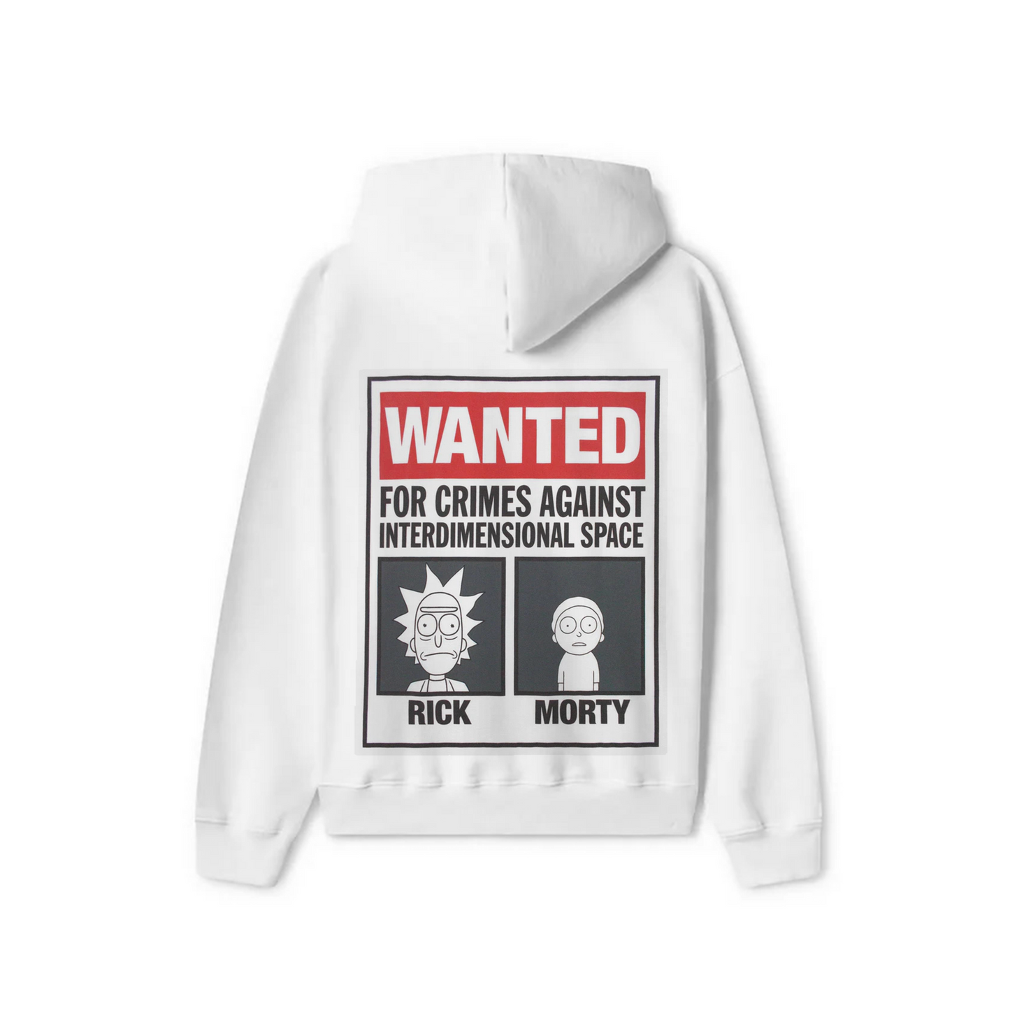 White Oversized Unisex Hoodie - Rick & Morty