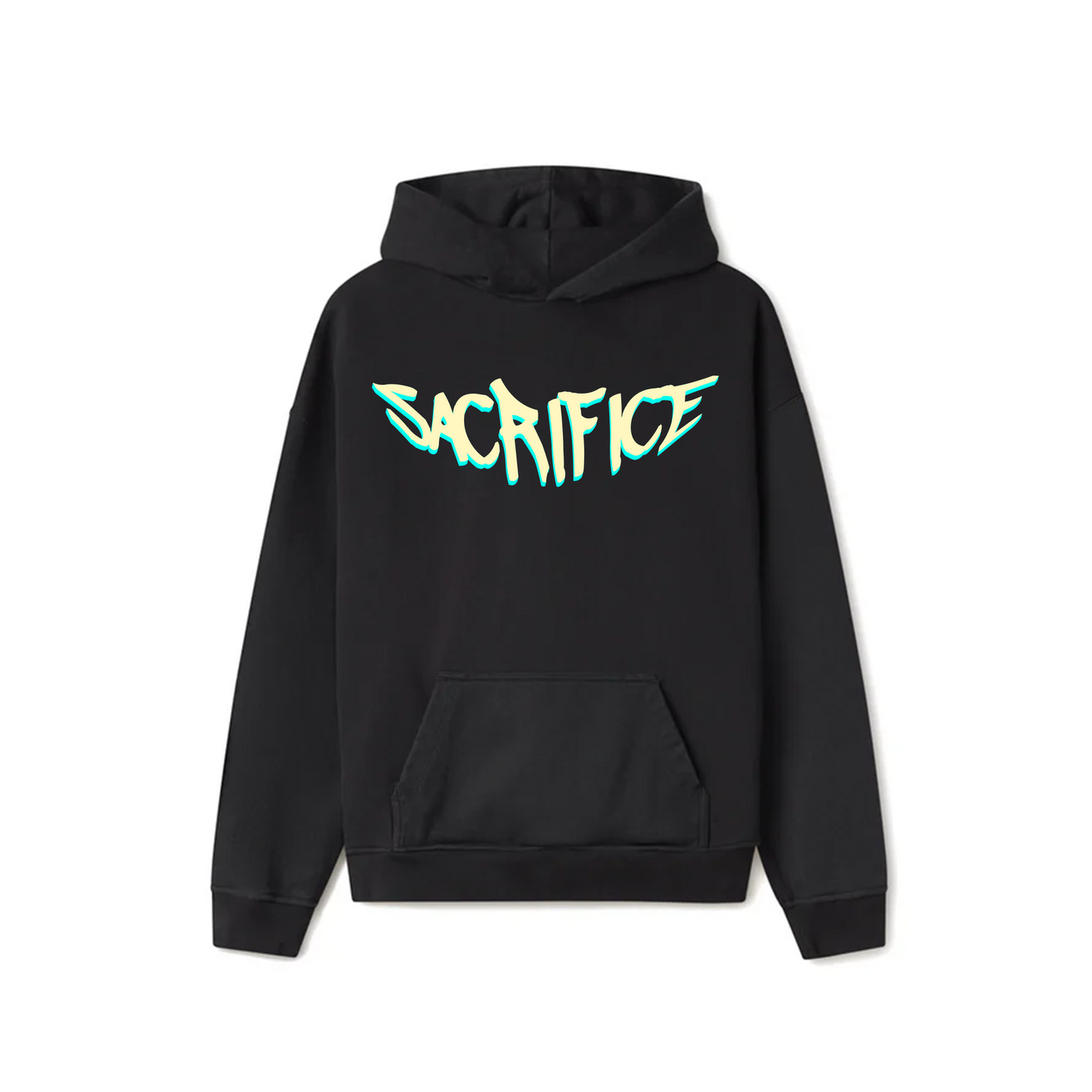 Black Oversized Unisex Hoodie - Sacrifice