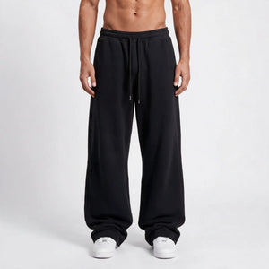Baggy Unisex Wide Leg Summer Sweatpants - Black