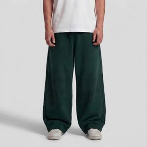 Baggy Unisex Wide Leg Summer Sweatpants - Dark Green