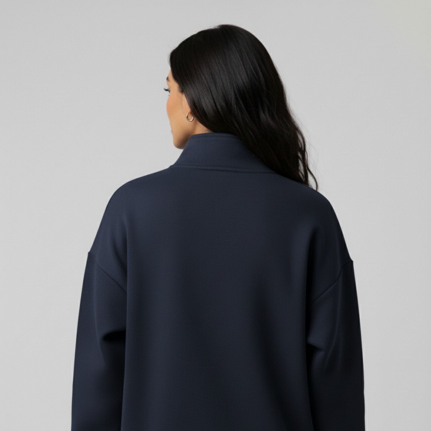 Navy Unisex Quarter Zip Sweatshirt