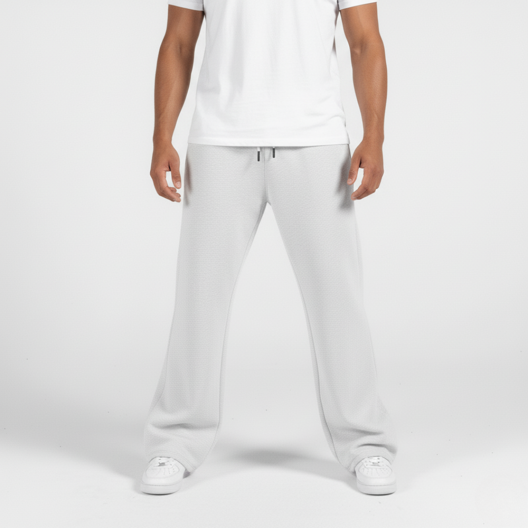 Baggy Unisex Wide Leg Sweatpants - Heather Grey