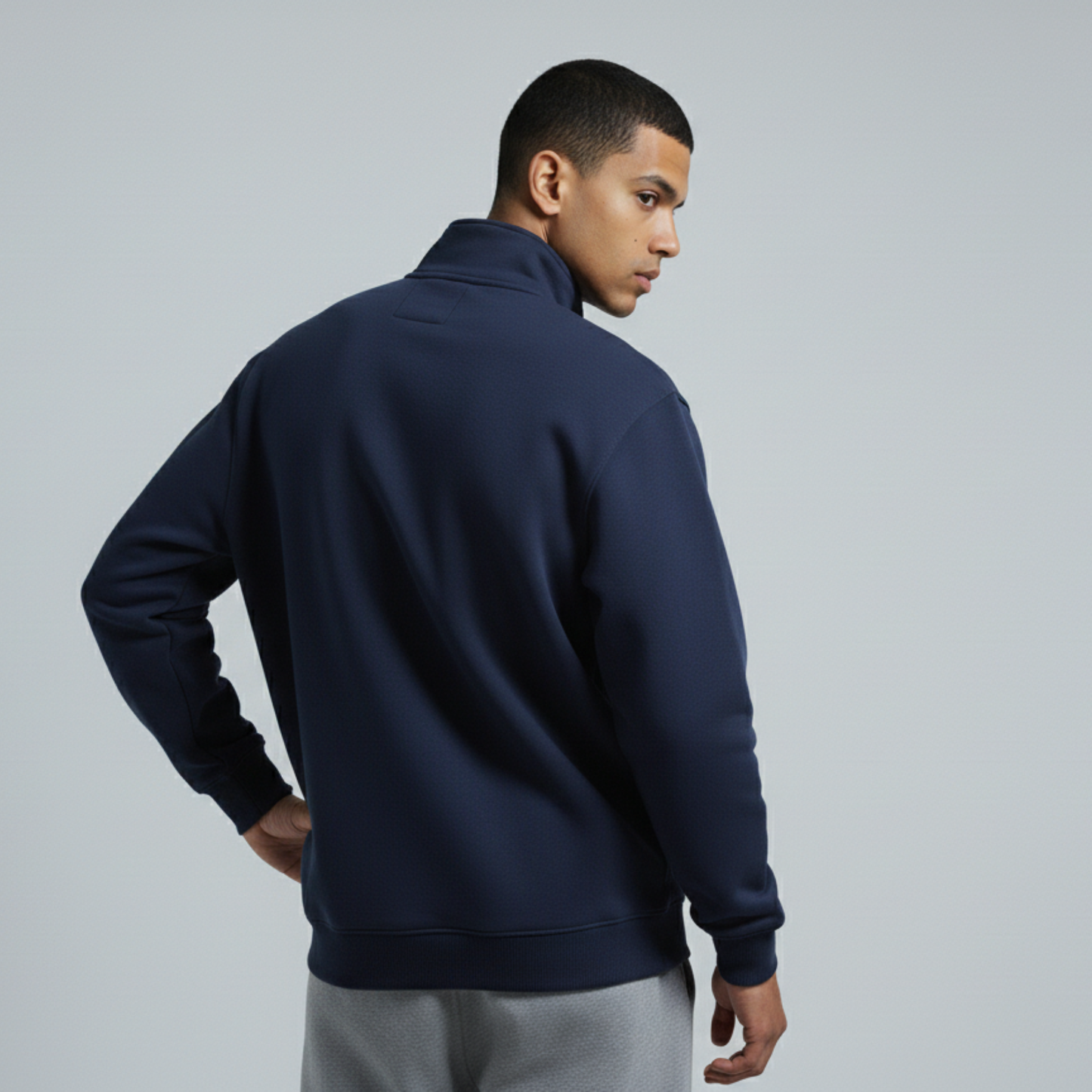 Navy Unisex Quarter Zip Sweatshirt