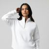 White Unisex Quarter Zip Sweatshirt