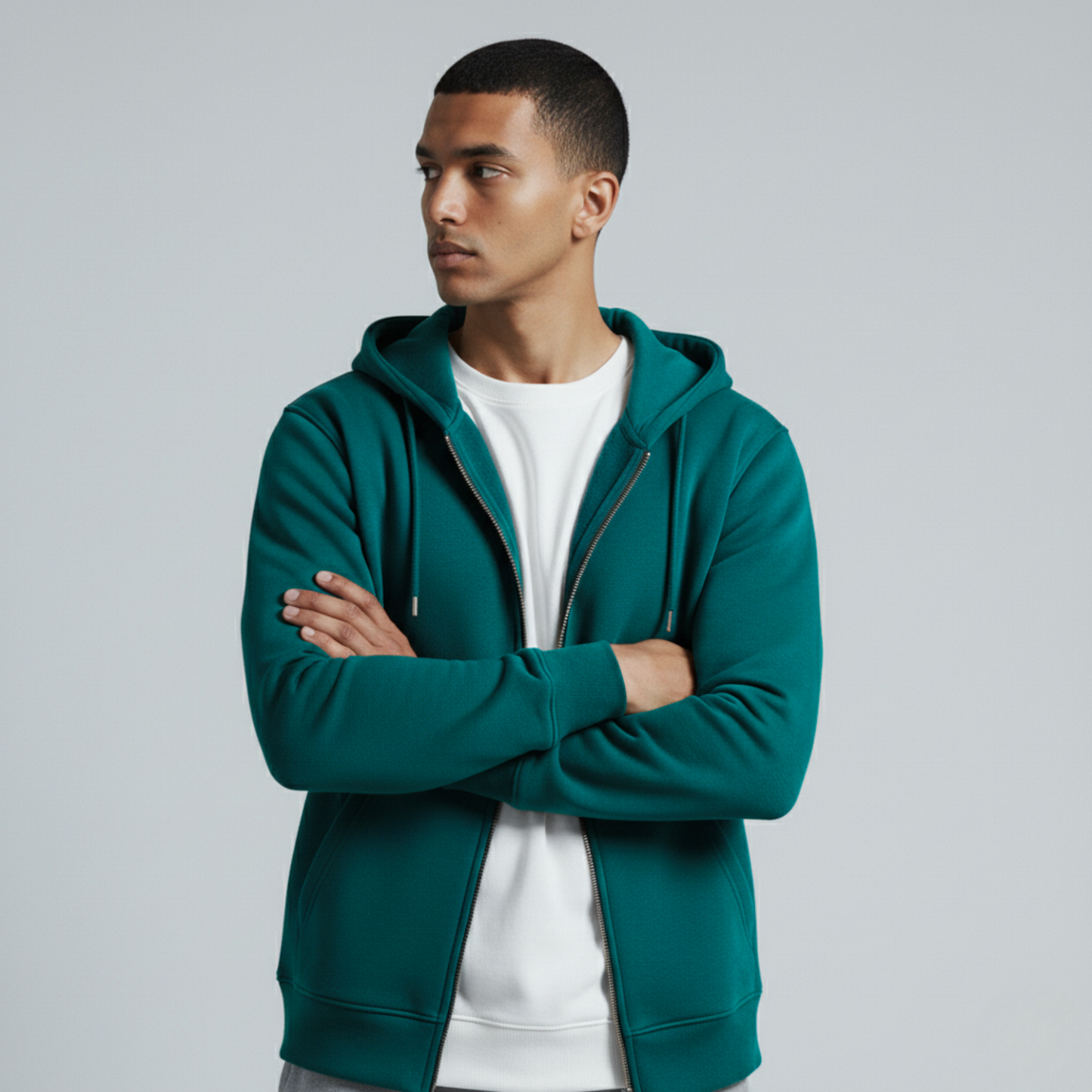 Teal Unisex Zip Up Hoodie
