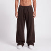 Baggy Unisex Wide Leg Summer Sweatpants - Brown