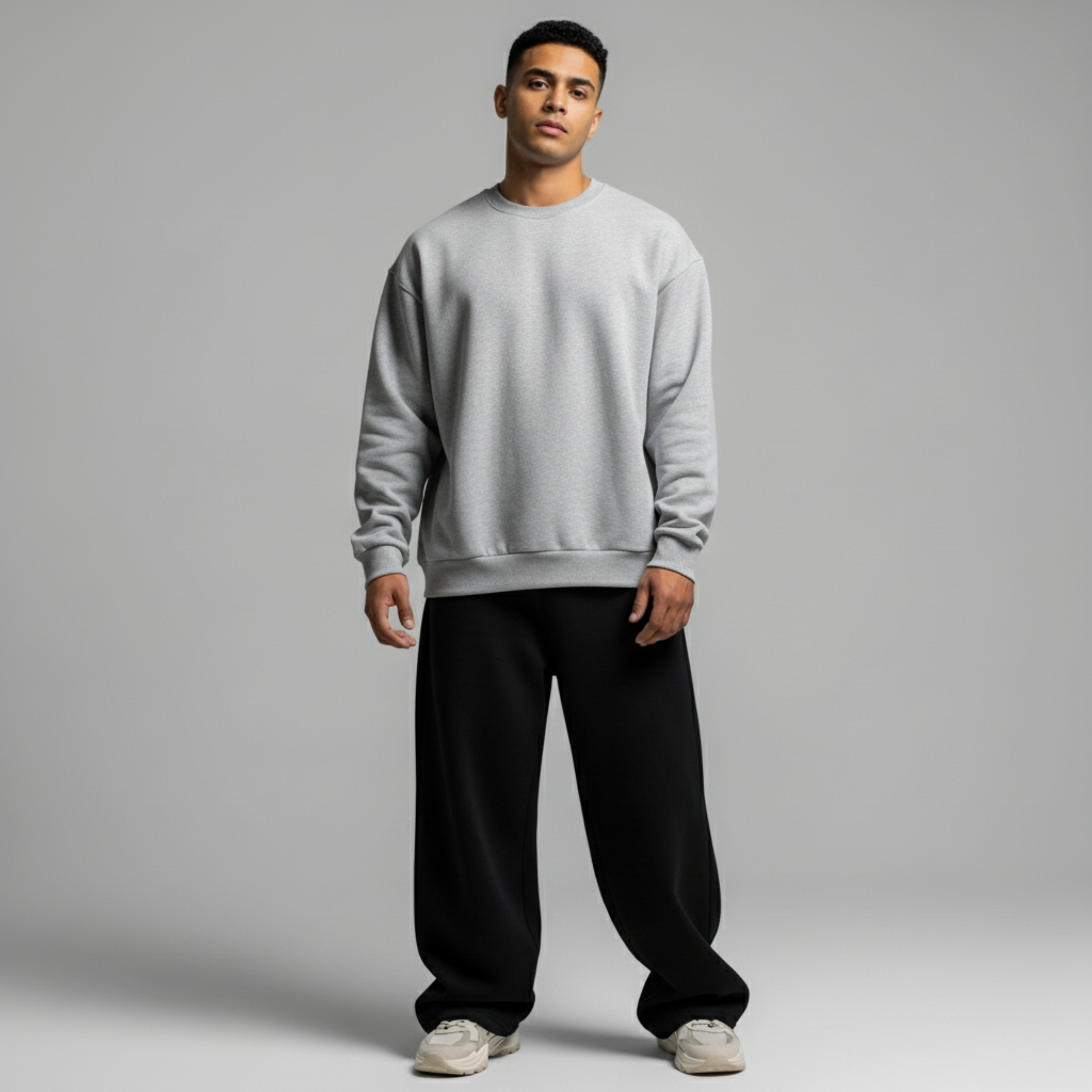 Silver Grey Crewneck Unisex Sweatshirt - Basic