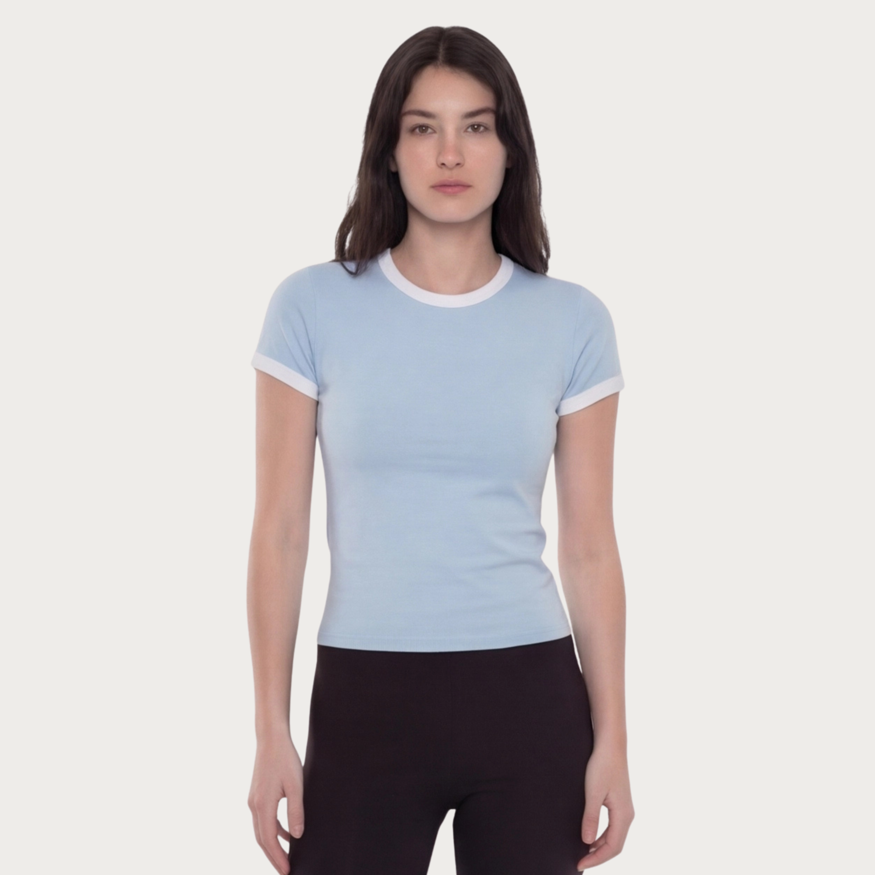 Ringer Baby Tee - Baby Blue