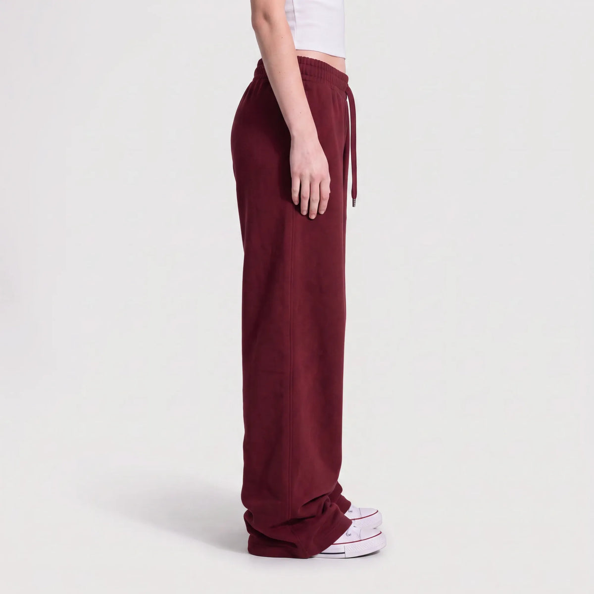 Baggy Unisex Wide Leg Summer Sweatpants - Burgundy