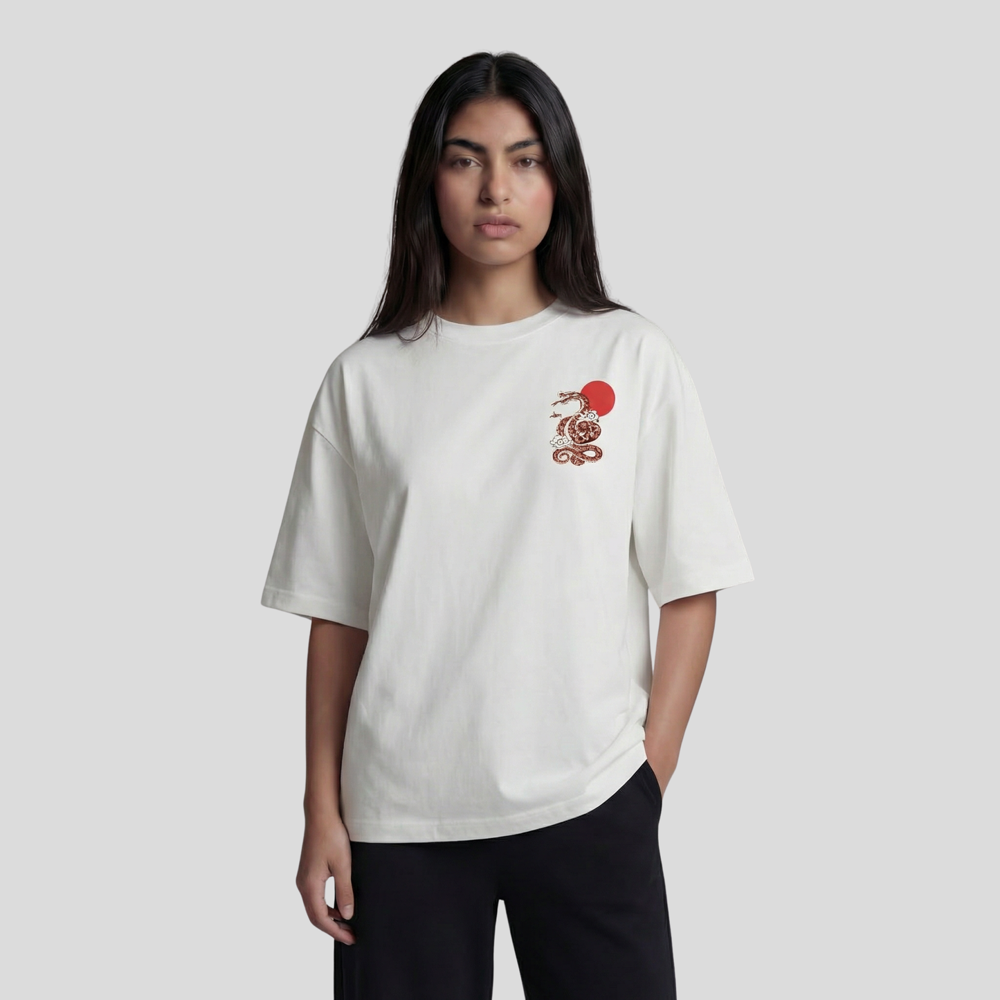 Oversized Unisex T-Shirt – Red Snake