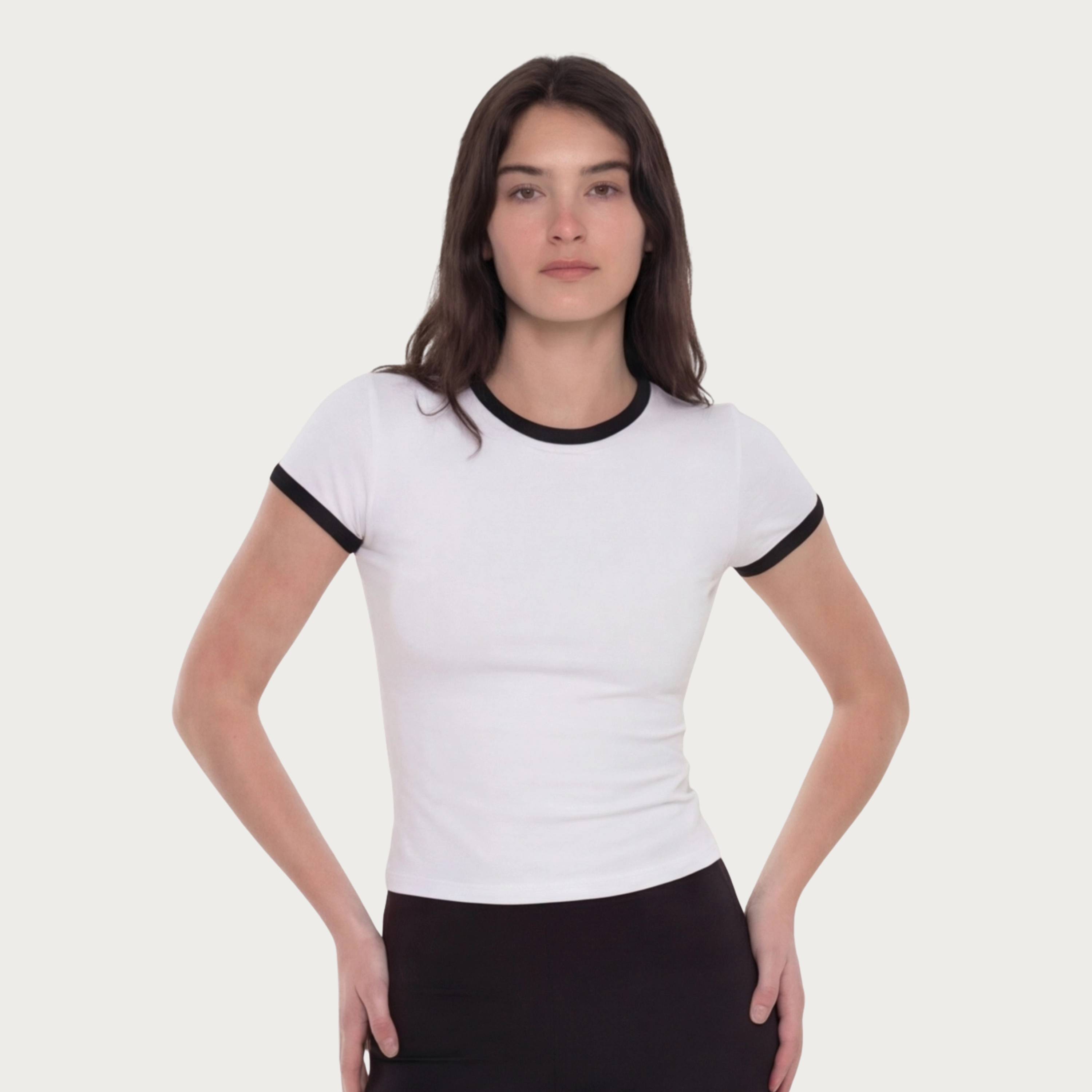 Ringer Baby Tee - White