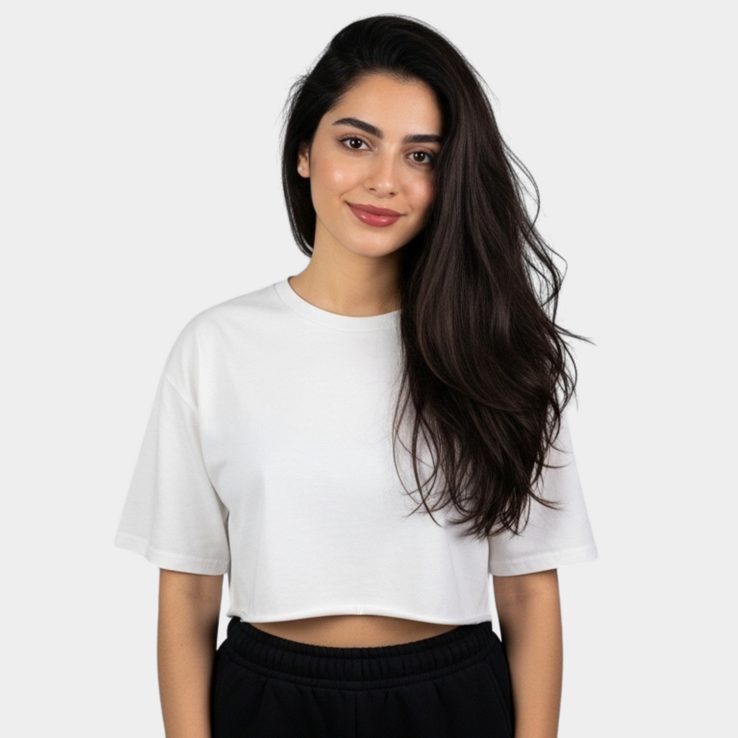Cropped Oversize T-Shirt (White)