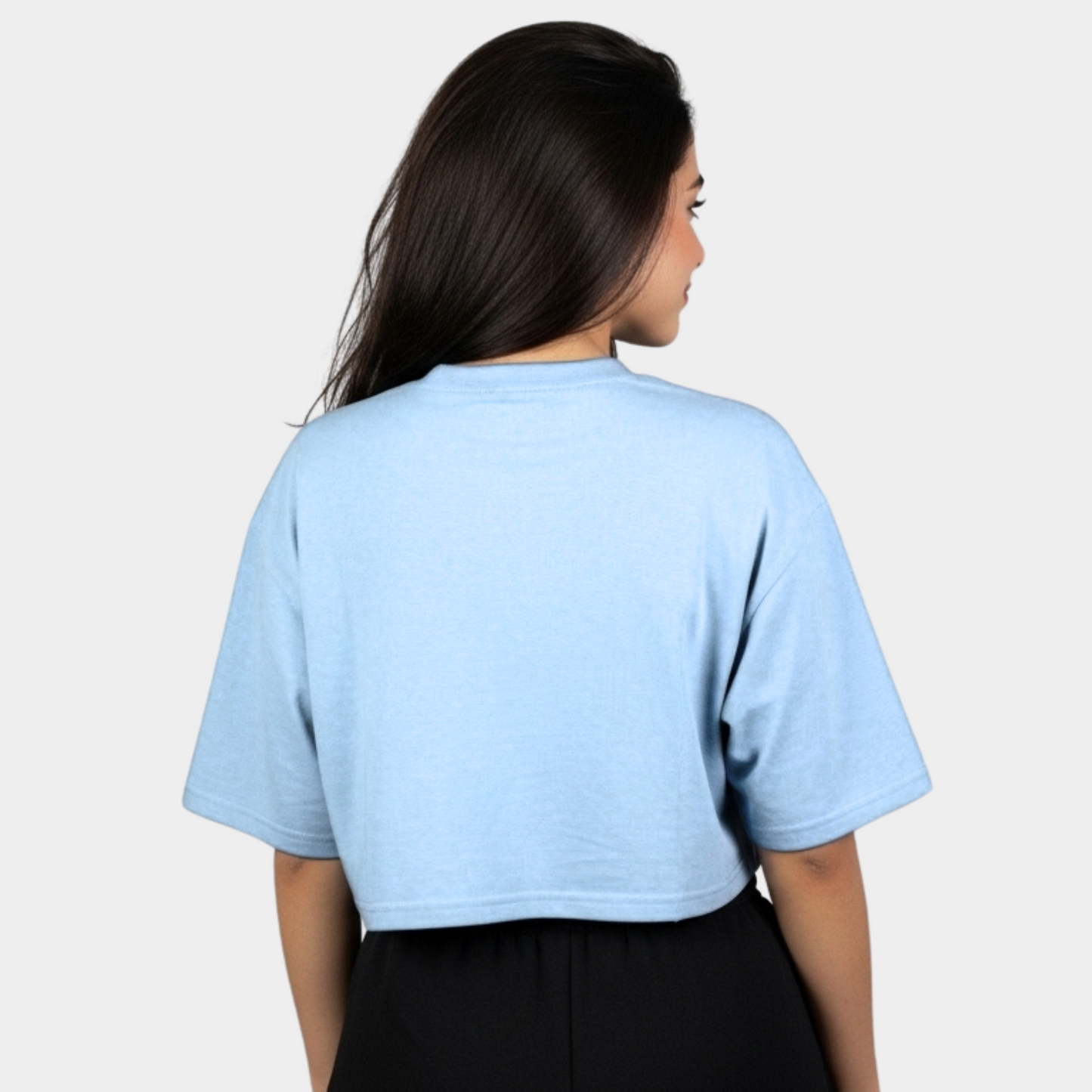 Cropped Oversize T-Shirt (Baby Blue)