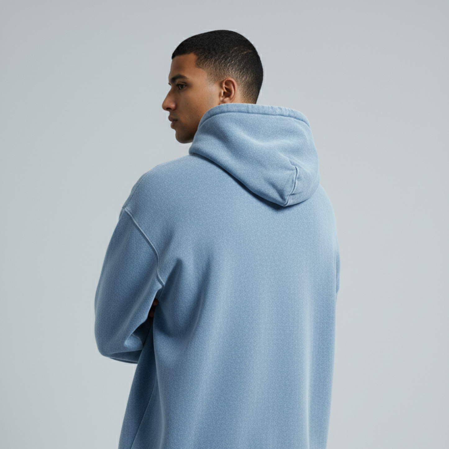 Washed Oversized Unisex Hoodie - Baby Blue