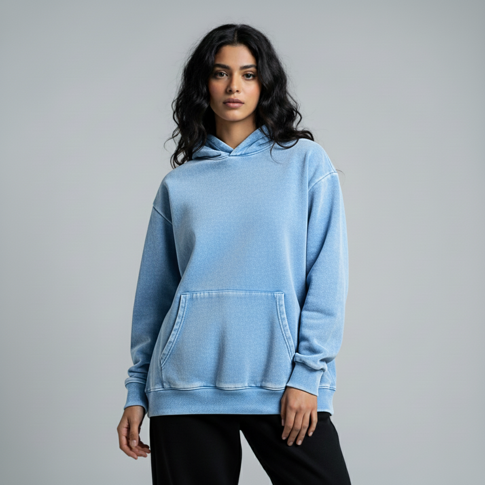 Washed Oversized Hoodie - Baby Blue – Leveld