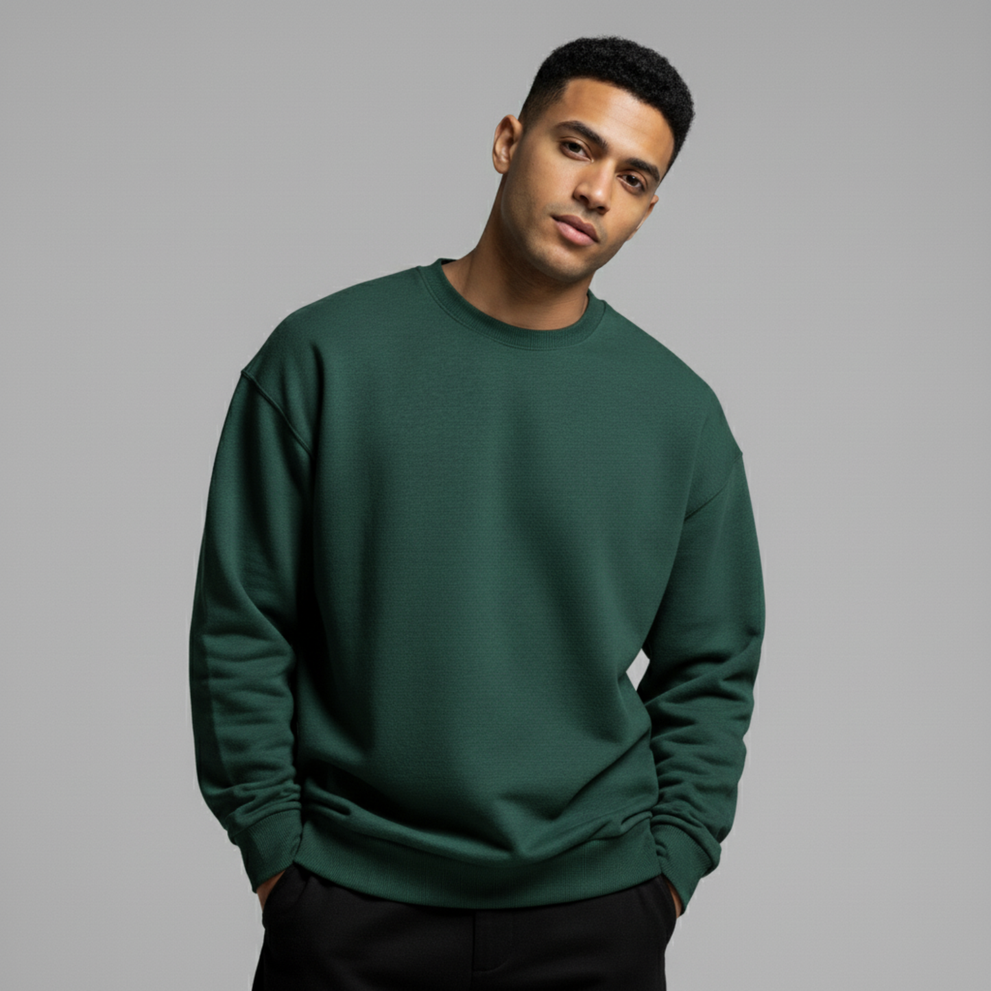 Hunter green Crewneck Unisex Sweatshirt - Basic