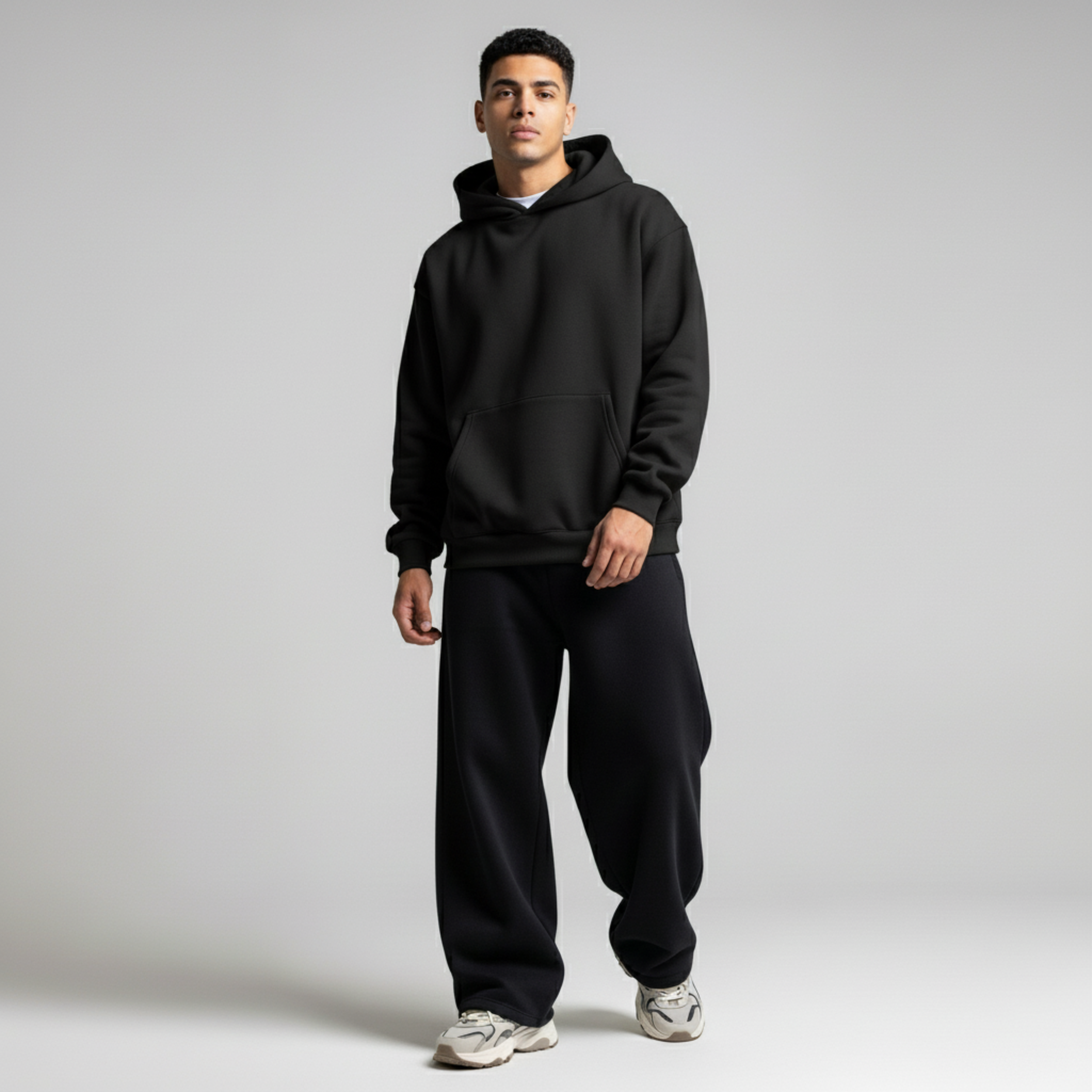 Black Oversized Unisex Hoodie - Basic