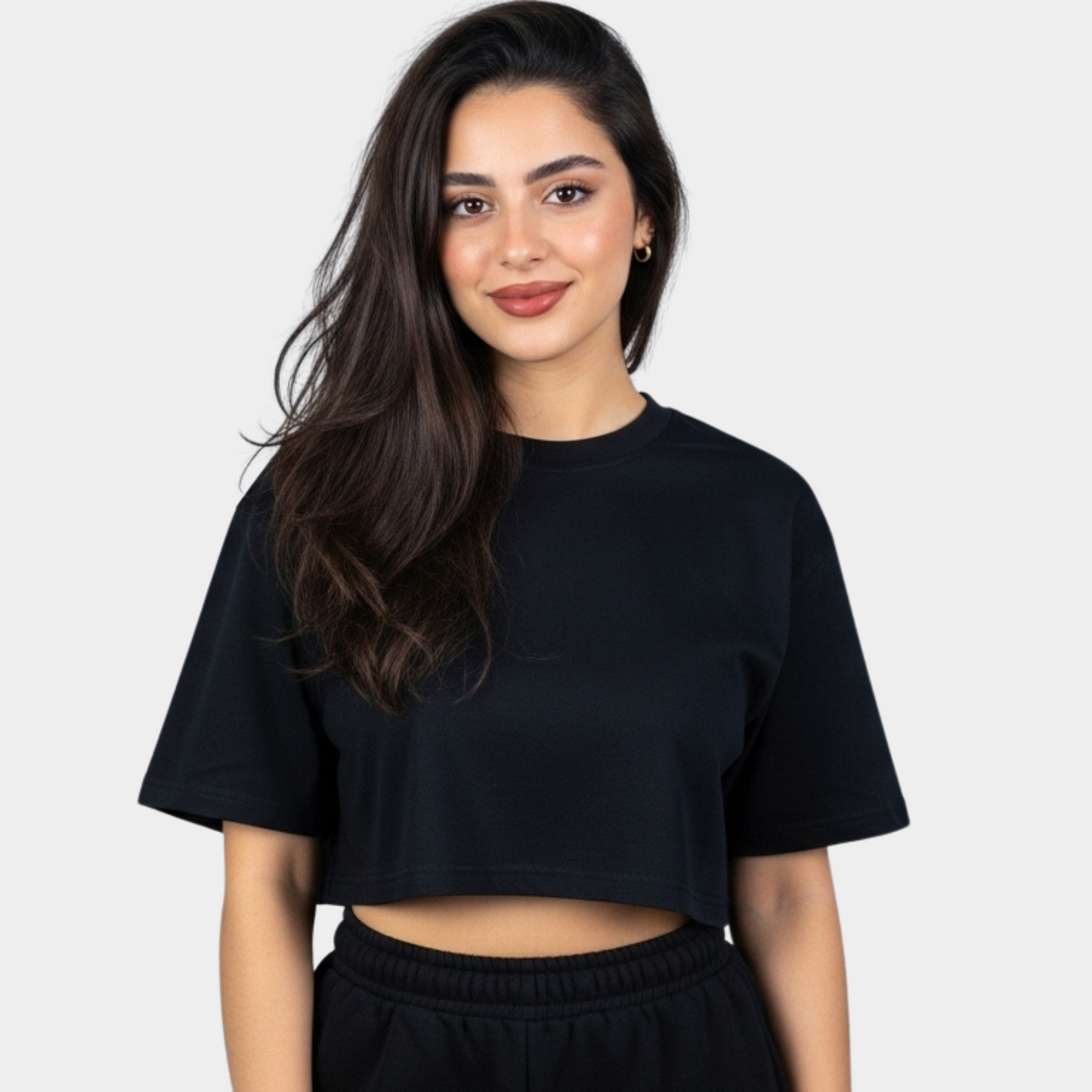 Cropped Oversize T-Shirt (Black)