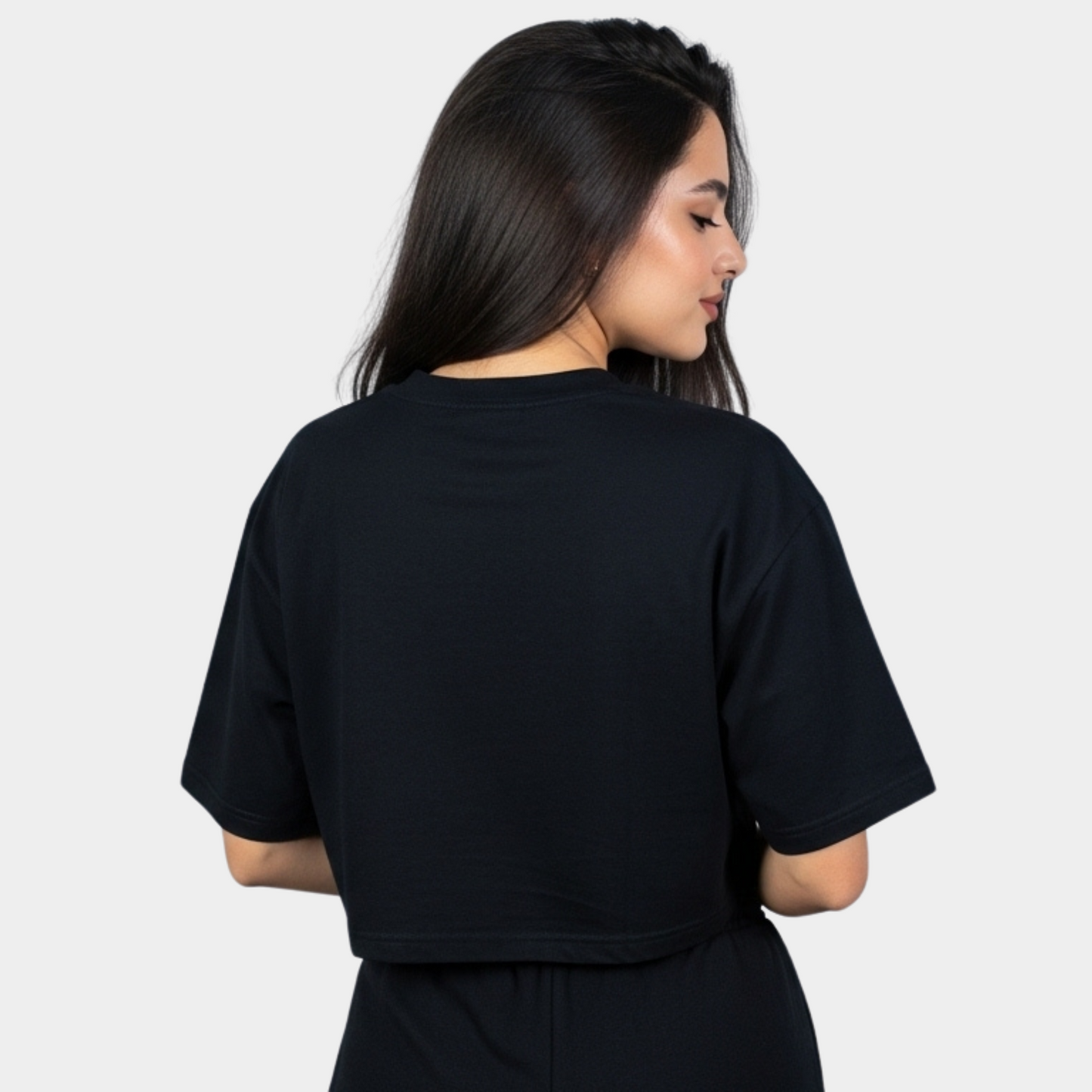 Cropped Oversize T-Shirt (Black)