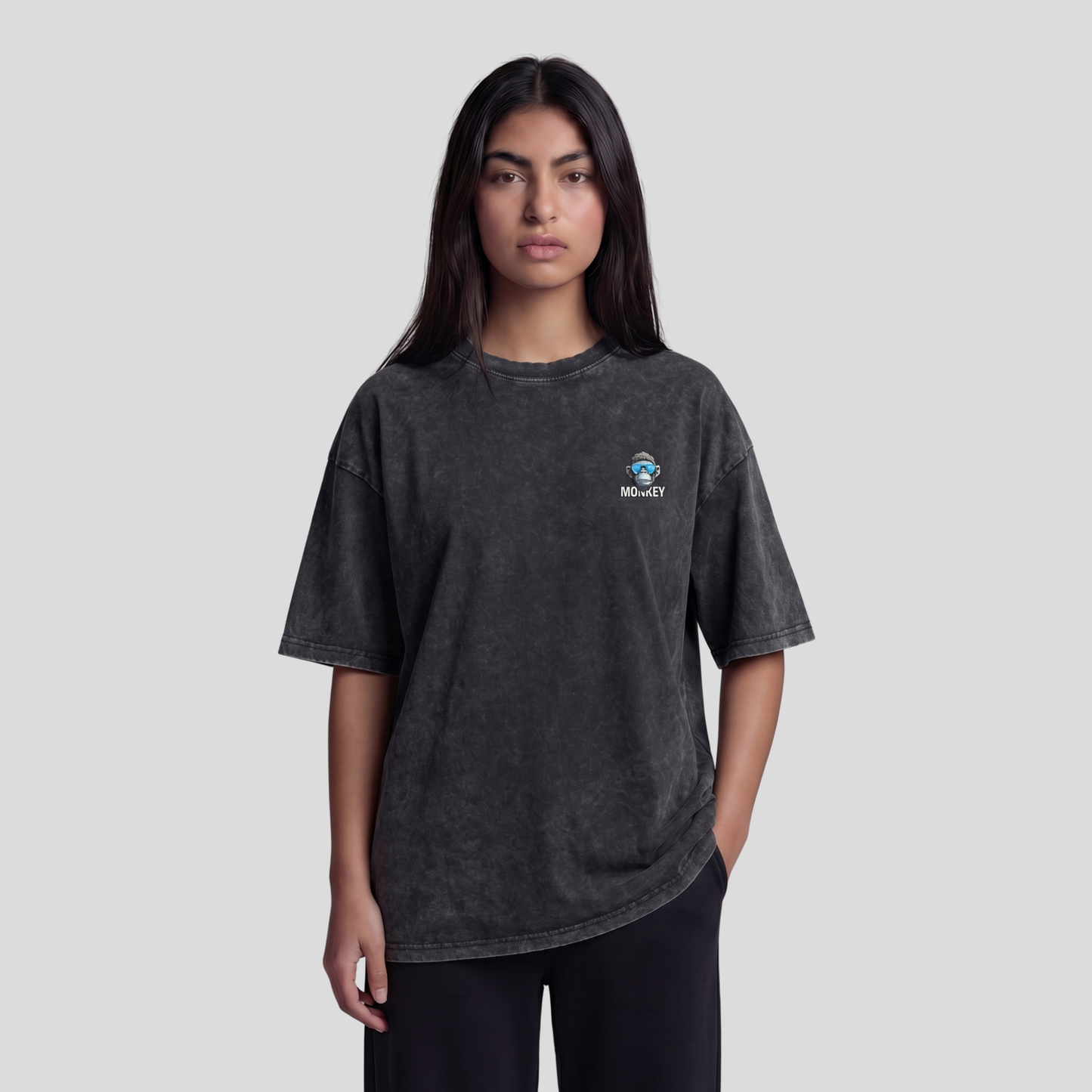 Washed Oversized Unisex T-Shirt - Bad monkey
