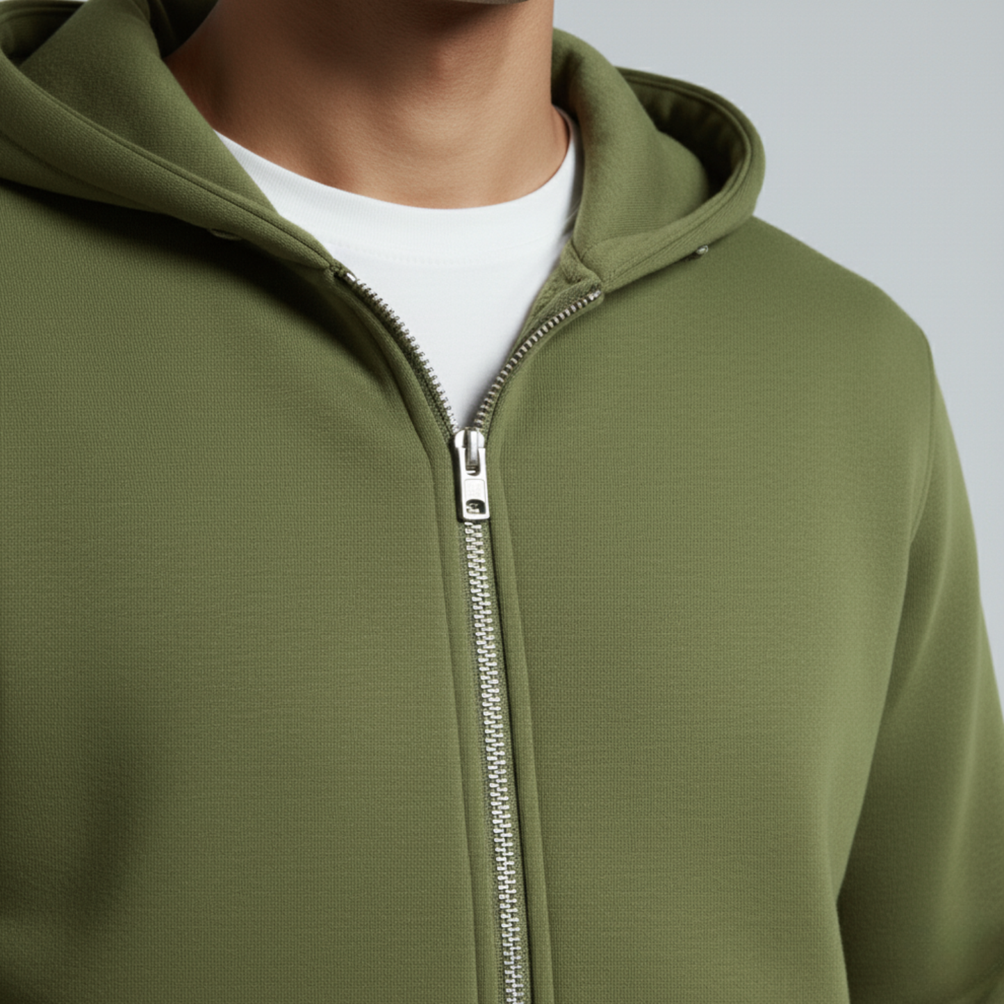 Olive Unisex Zip Up Hoodie