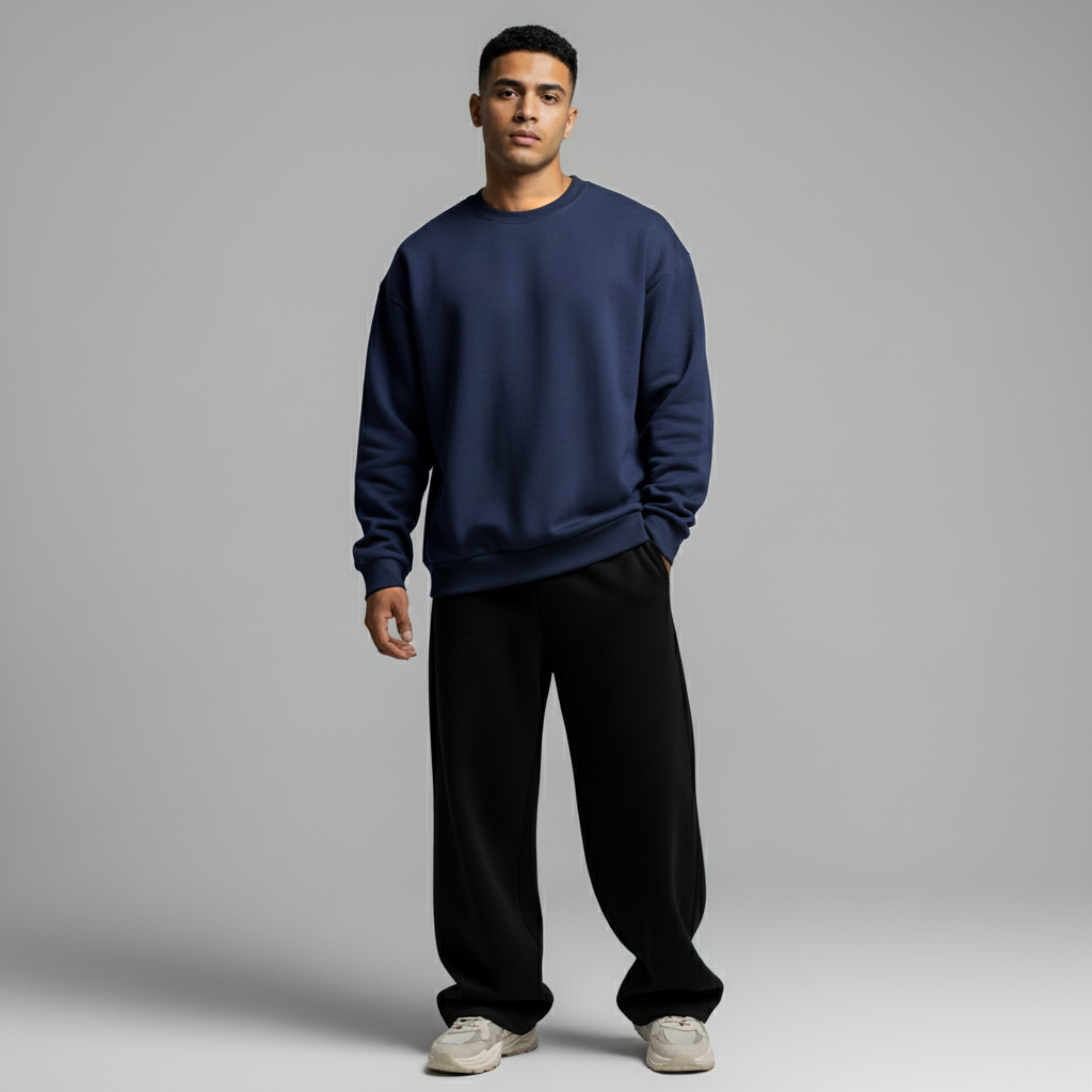 Navy Crewneck Unisex Sweatshirt - Basic
