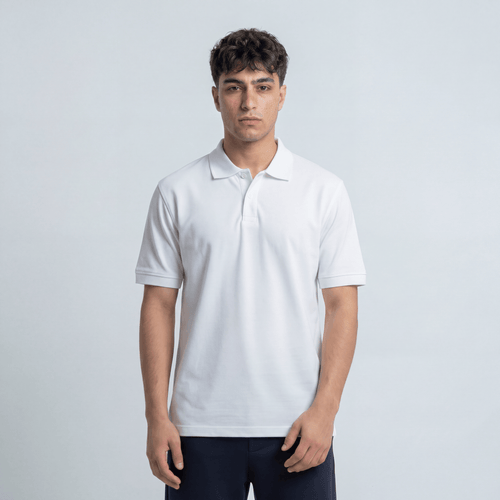 Relaxed Fit Polo T-Shirt - White
