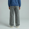 Washed Unisex Heavy Wide Leg Sweatpants - Grey