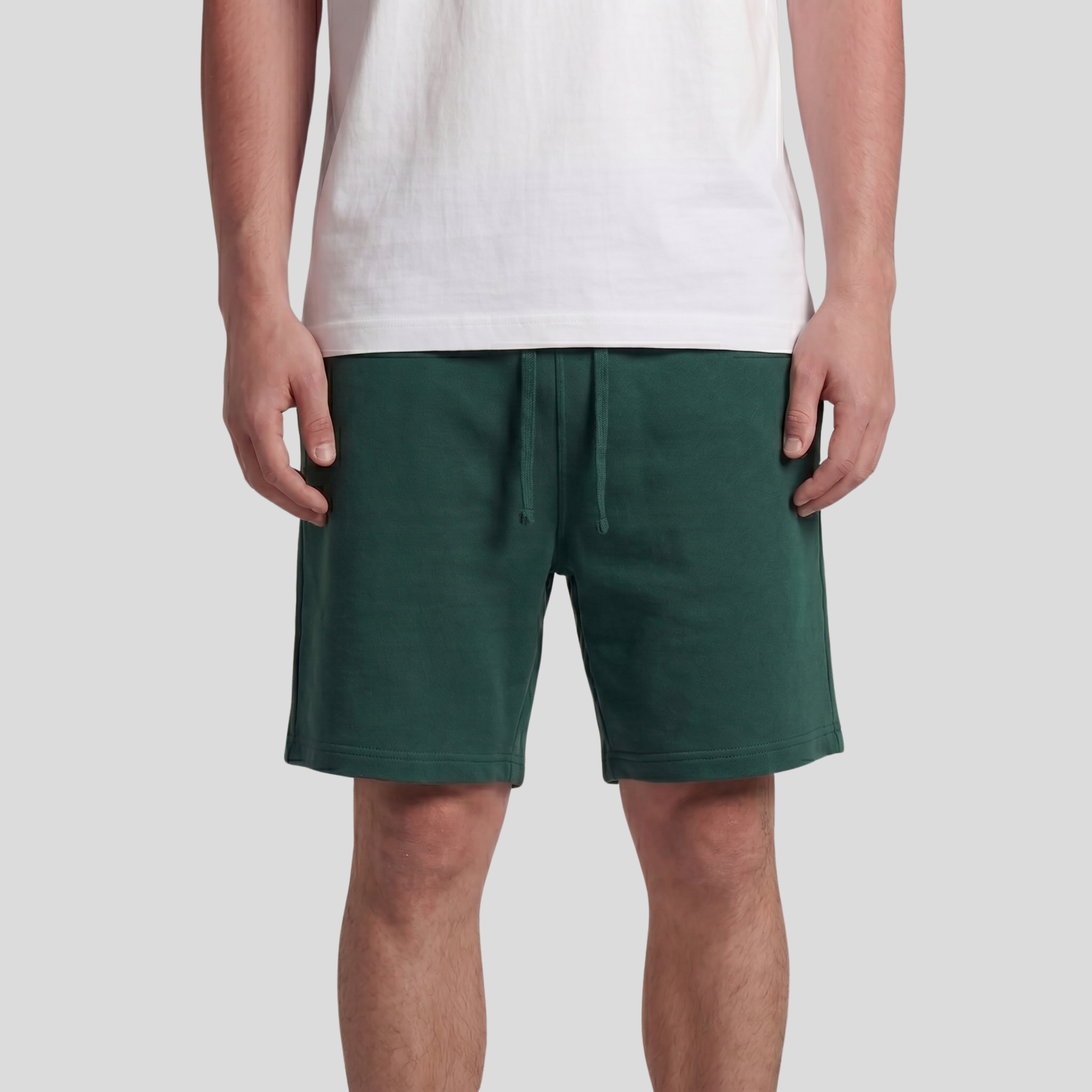 Dark Green Unisex Regular Summer Shorts