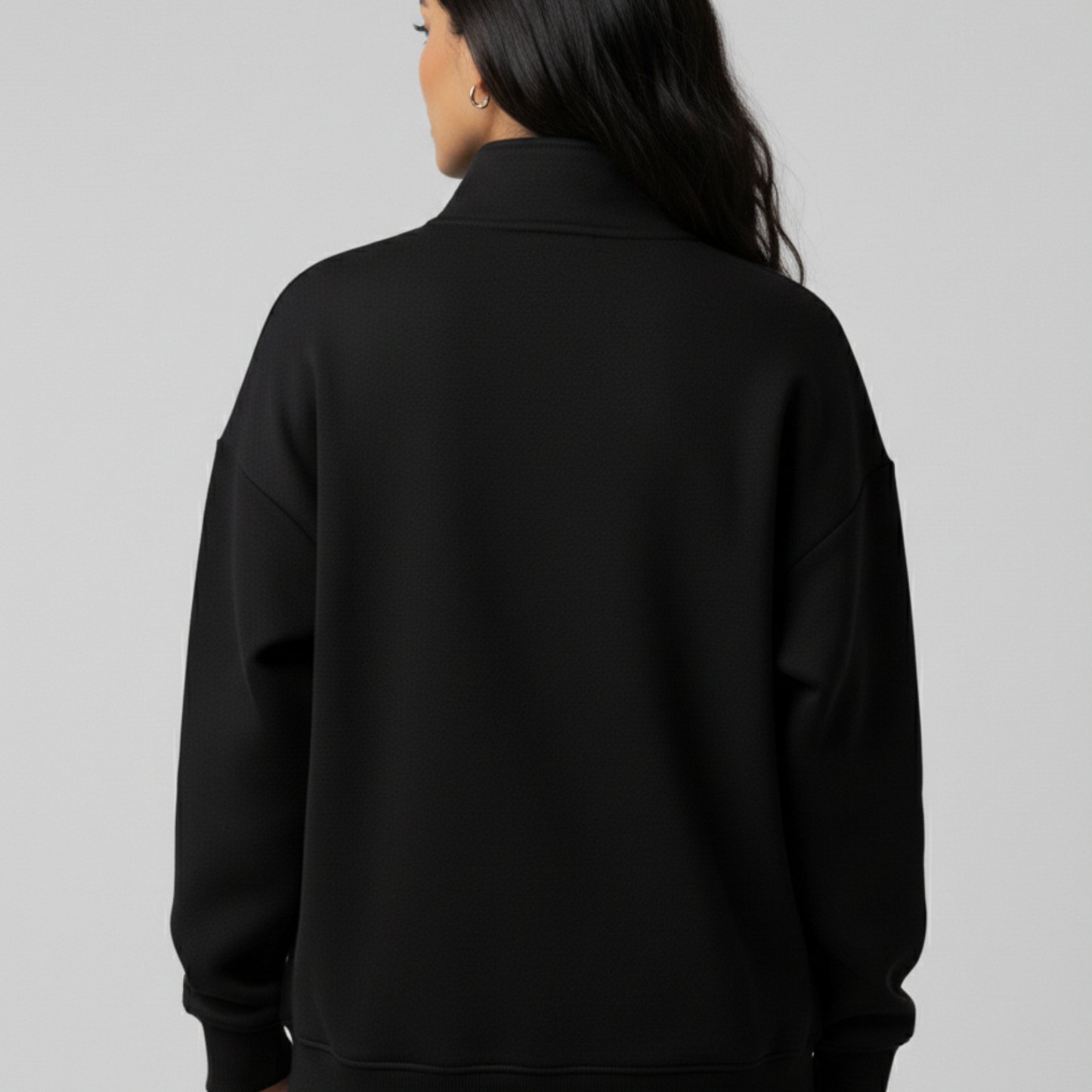 Black Unisex Quarter Zip Sweatshirt