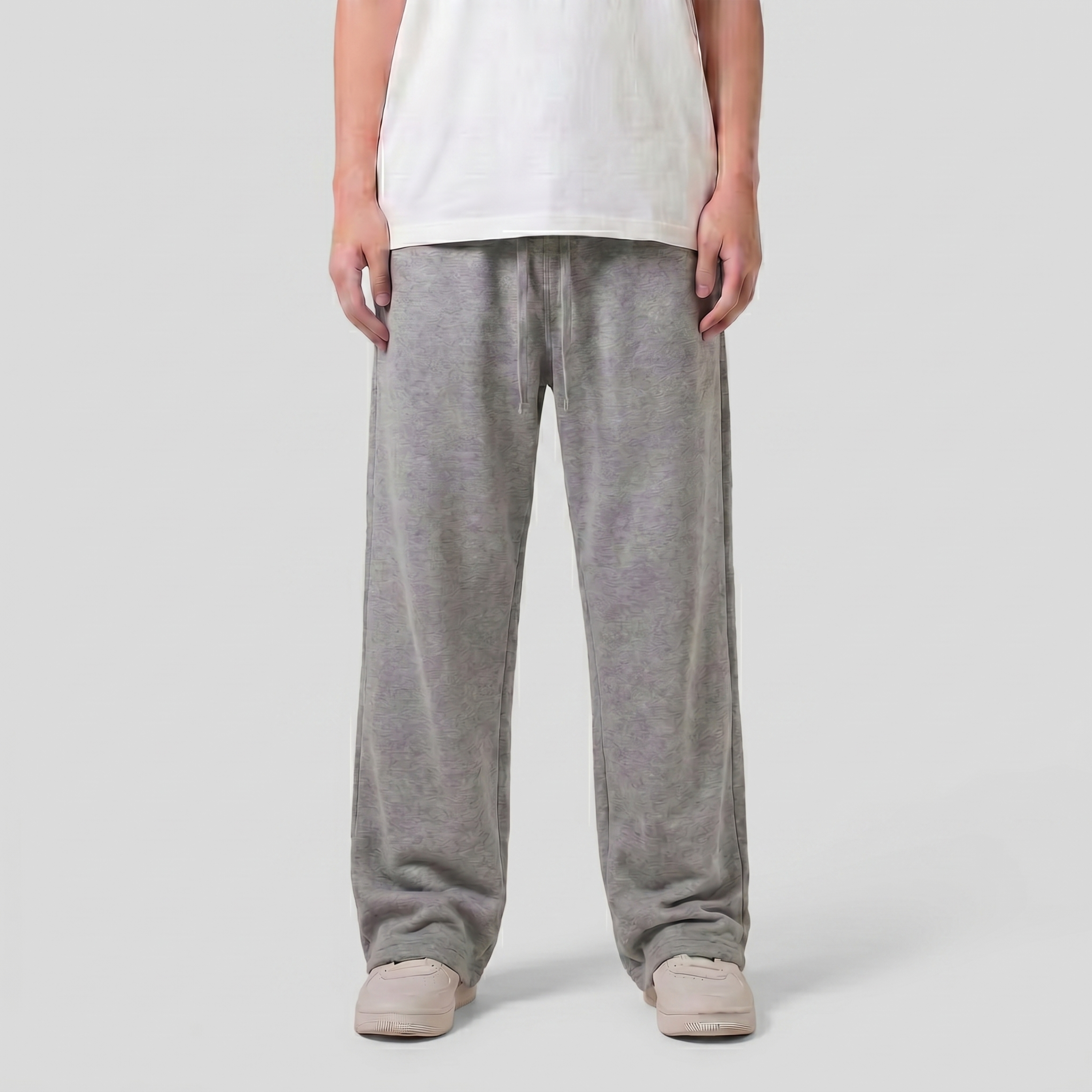 Straight Leg Unisex Summer Sweatpants - Heather Grey