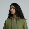 Olive Unisex Zip Up Hoodie
