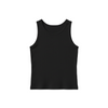 Women Black Crewneck Ribbed Tank Top