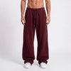 Baggy Unisex Wide Leg Summer Sweatpants - Burgundy