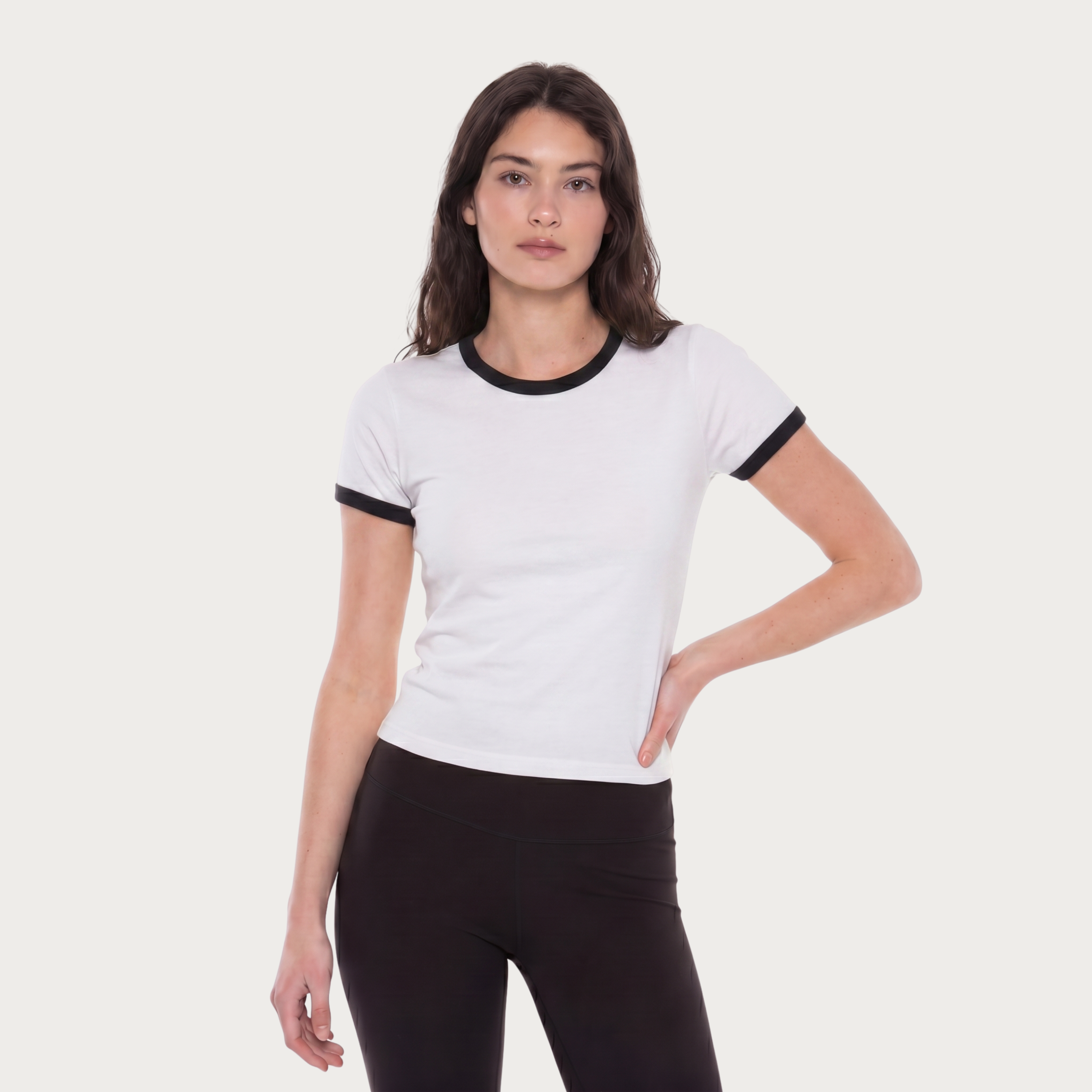 Ringer Baby Tee - White