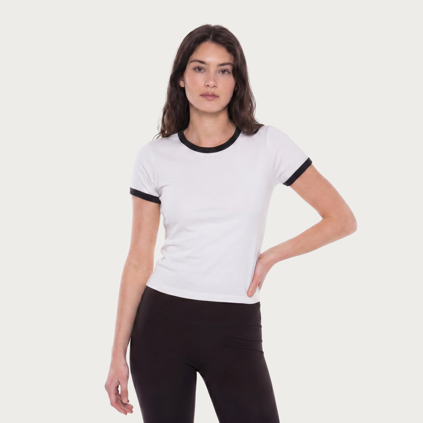 Ringer Baby Tee - White