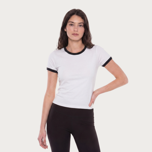 Ringer Baby Tee - White