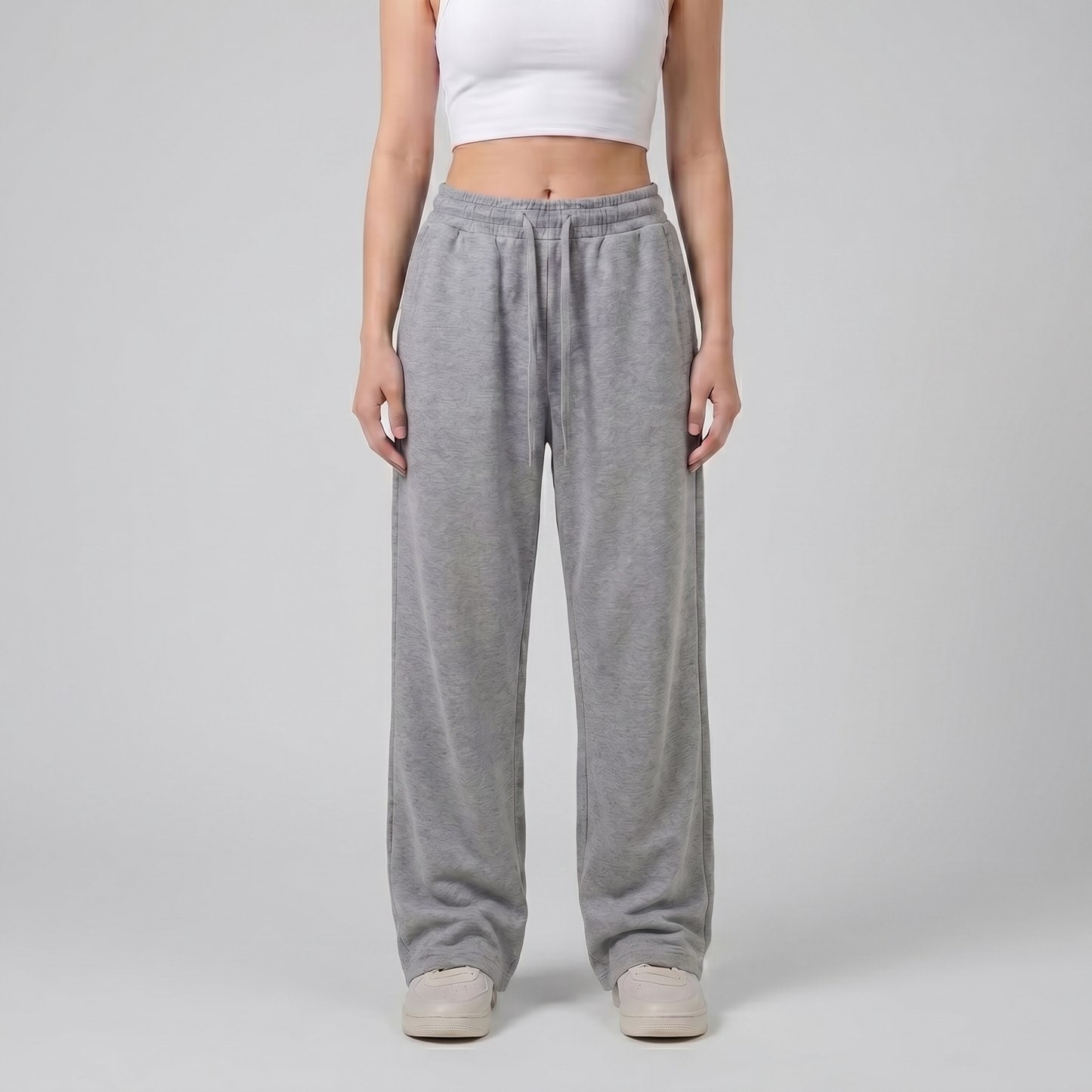 Straight Leg Unisex Summer Sweatpants - Heather Grey