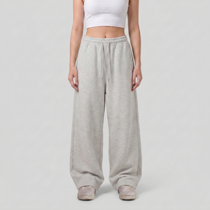 Baggy Unisex Wide Leg Summer Sweatpants - Heather Grey