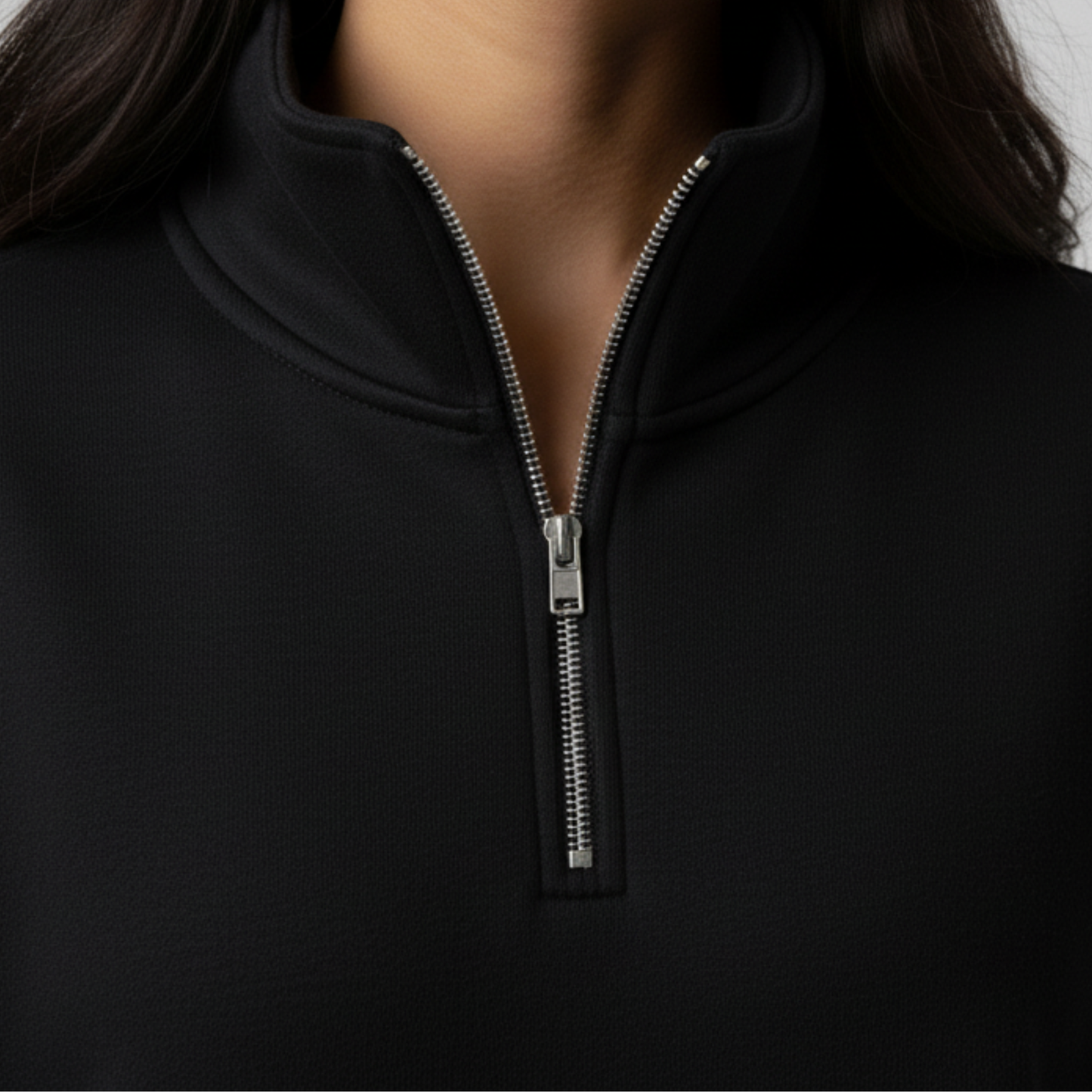 Black Unisex Quarter Zip Sweatshirt