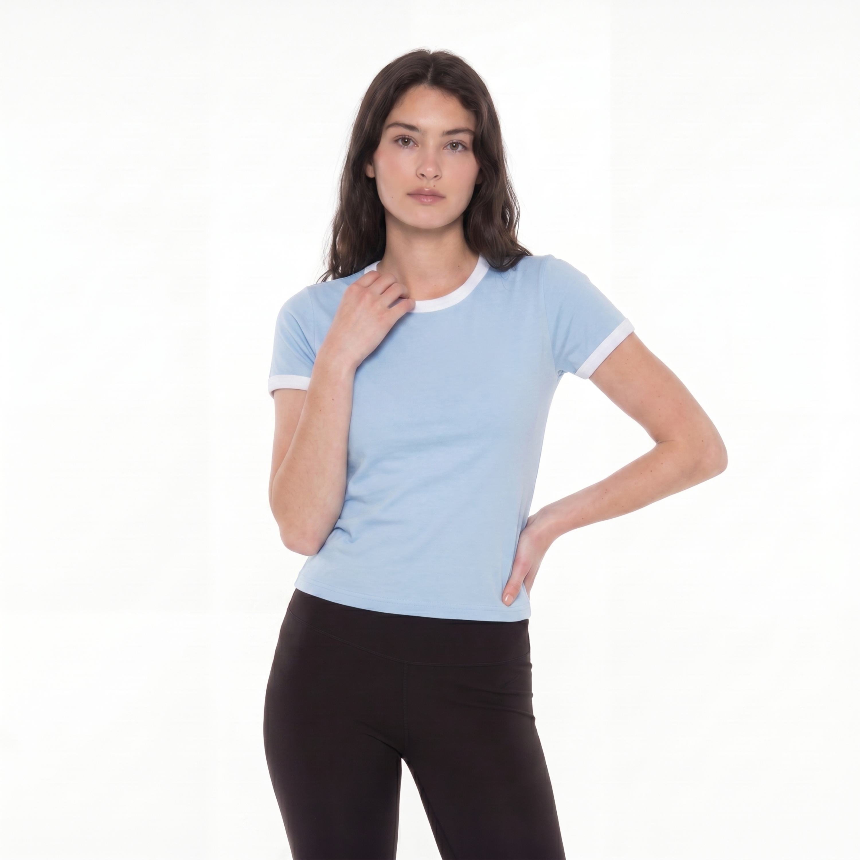 Ringer Baby Tee - Baby Blue