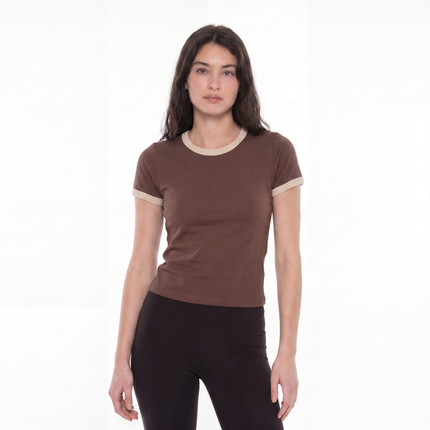 Ringer Baby Tee - Brown